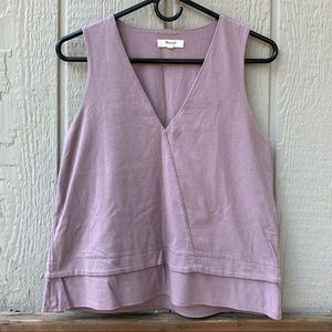 Madewell v-neck thick cotton sleeveless blouse top